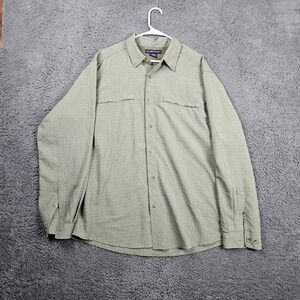 ExOfficio Mens XXL Button Down Shirt Plaid Check Long Sleeve Outdoor Casual
